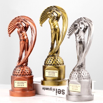 ADL New Design Resin Crystal Trophy Awards Souvenir from China Golf Golden Silvery and Coppery Plaques Trophy Sports Souvenir