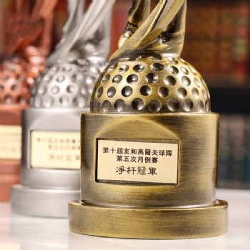 ADL New Design Resin Crystal Trophy Awards Souvenir from China Golf Golden Silvery and Coppery Plaques Trophy Sports Souvenir