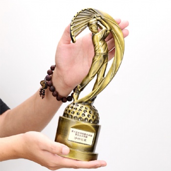ADL New Design Resin Crystal Trophy Awards Souvenir from China Golf Golden Silvery and Coppery Plaques Trophy Sports Souvenir