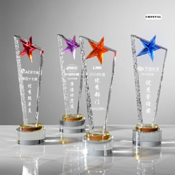ADL Cheap Glass Star Crystal Trophy Awards Souvenir Gifts from China Wholesales Factory Plaques Trophy for Business Crafts Gifts