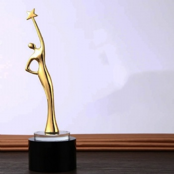 ADL Metal Crystal Glass Trophy Awards Star Crystal Crafts for Woman Awards Sports Crystal Crafts