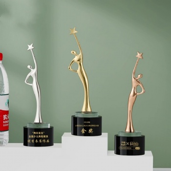 ADL Metal Crystal Glass Trophy Awards Star Crystal Crafts for Woman Awards Sports Crystal Crafts