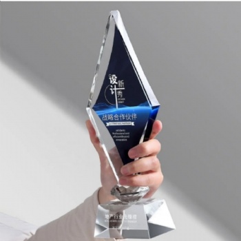 ADL Classic Victory K9 Crystal Trophy Souvenir Award Crystal With Clear Glass Base Honor Crystal Awards Trophy for Gifts