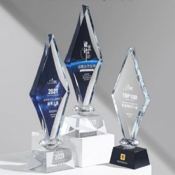ADL Classic Victory K9 Crystal Trophy Souvenir Award Crystal With Clear Glass Base Honor Crystal Awards Trophy for Gifts