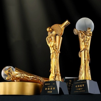 ADL Engraving Crystal Glass Resin Trophy Awards Plaques for Sports Basketball Football Badminton Running Trophy Awards
