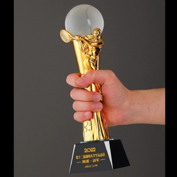 ADL Engraving Crystal Glass Resin Trophy Awards Plaques for Sports Basketball Football Badminton Running Trophy Awards