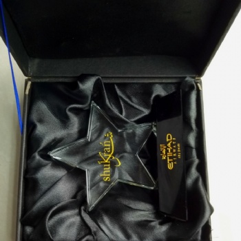 ADL Classic K9 Clear Glass Star Crystal Trophy Award Black Base Glass Plaque for Sport Souvenir Gifts for Wholesales Factory
