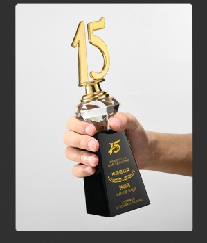 ADL Crystal Glass Metal Trophy Awards 15 Years Service Awards Blank Company Annual Celebration Crystal Trophy