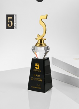 ADL Crystal Glass Metal Trophy Awards 15 Years Service Awards Blank Company Annual Celebration Crystal Trophy