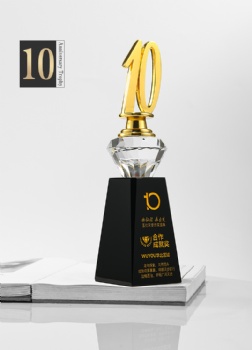 ADL Crystal Glass Metal Trophy Awards 15 Years Service Awards Blank Company Annual Celebration Crystal Trophy