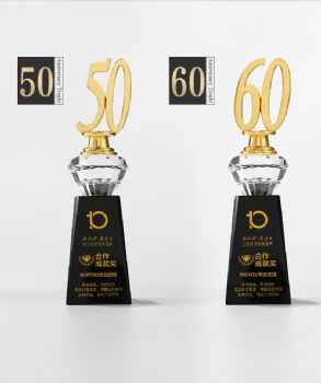 ADL Crystal Glass Metal Trophy Awards 15 Years Service Awards Blank Company Annual Celebration Crystal Trophy