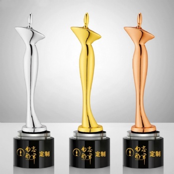 ADL Goddess Metal Woman Crystal Glass Trophy Awards with Customized Logo Words Competition Crystal Crafts Gifts