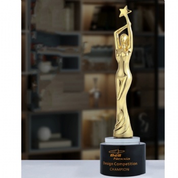 ADL Woman Angel Dance Trophy Crystal Glass Metal Awards Trophy Cup for Dancer Diamond Crystal Crafts Golden Trophy Award