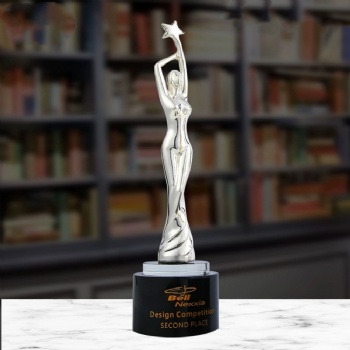 ADL Woman Angel Dance Trophy Crystal Glass Metal Awards Trophy Cup for Dancer Diamond Crystal Crafts Golden Trophy Award