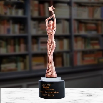 ADL Woman Angel Dance Trophy Crystal Glass Metal Awards Trophy Cup for Dancer Diamond Crystal Crafts Golden Trophy Award