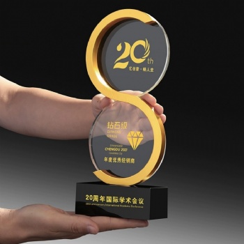 ADL New Design Eight Billiards Crystal Glass Metal Trophy Glass Crafts Awards from China Business Gifts Souvenir Sports Trophy