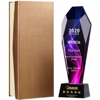 ADL 2024 Colorful Crystal Glass Trophy Awards New Design Wholesales Glass Crafts Gifts Awards from China Artificial Trophy