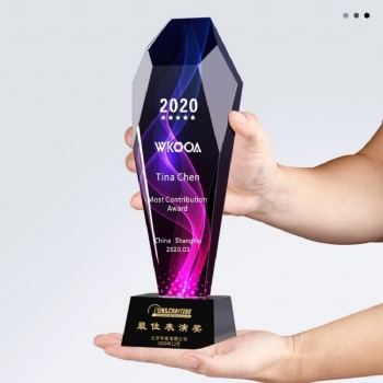 ADL 2024 Colorful Crystal Glass Trophy Awards New Design Wholesales Glass Crafts Gifts Awards from China Artificial Trophy