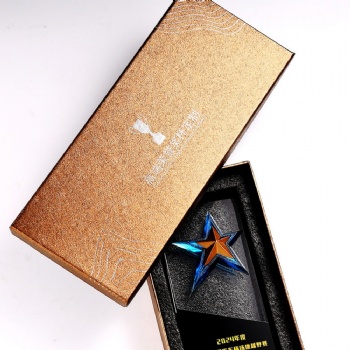 ADL K9 Clear High Quality Acrylic Awards Five-Pointed Star Crystal Black Glass Trophy with engraving Customized Trophy Awards