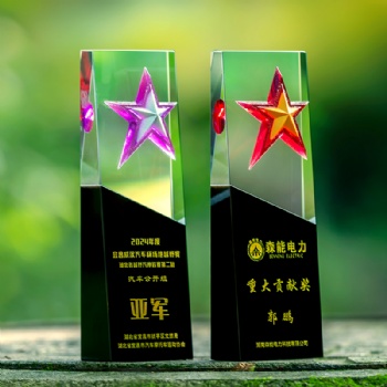 ADL K9 Clear High Quality Acrylic Awards Five-Pointed Star Crystal Black Glass Trophy with engraving Customized Trophy Awards