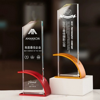 ADEL Metal Customized Logo K9 Crystal Glass Golf Awards Trophy Award Trophy Crystal Crafts Sports Crystal Crafts