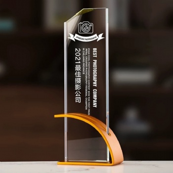 ADEL Metal Customized Logo K9 Crystal Glass Golf Awards Trophy Award Trophy Crystal Crafts Sports Crystal Crafts