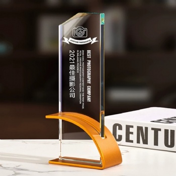 ADEL Metal Customized Logo K9 Crystal Glass Golf Awards Trophy Award Trophy Crystal Crafts Sports Crystal Crafts