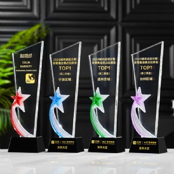 ADL Crystal Glass Star Trophy Awards Wholesales Factory Manufacture Sports Plaques for Business Resin Glass Crafts Gifts