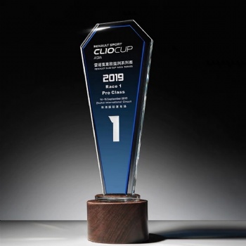 ADL Wooden New Design Crystal Glass Wholesales Trophy Awards Plaques Sports Trophy for Business Souvenir Gifts from Europe