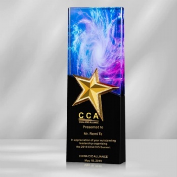 ADL Factory Crystal Glass Trophy Awards from China for Business Souvenir Crafts Trophy for Gifts Star Crystal Crafts