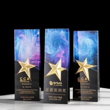 ADL Factory Crystal Glass Trophy Awards from China for Business Souvenir Crafts Trophy for Gifts Star Crystal Crafts