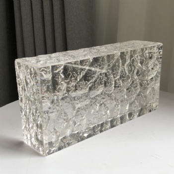 ADL Wholesale 50*100*200mm Fine Ground Single-Sided Stone Patterned Crystal Glass Bricks Block for Buindings and Home Decoration