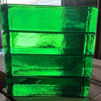 Painted Green Solid Glass Block Bricks Colorful Wall Decoration Building House Crystal Crafts Glass China
