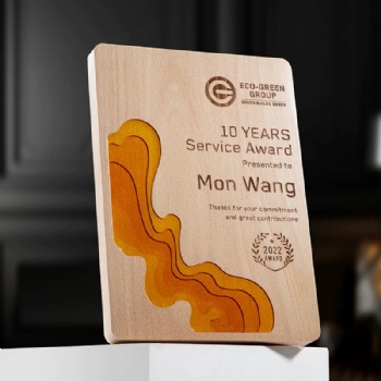 New Design Wooden Trophy Awards Plaques High-Quality for School or Company Business Event Customized Logo with Glazed Design