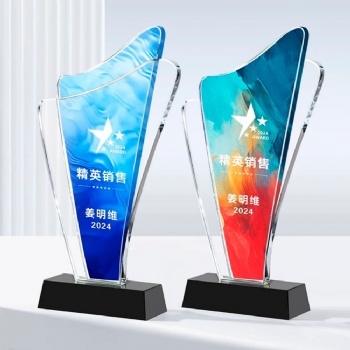 ADL Colorful Crystal Glass Trophy Awards High-Quality Crystal Glass Gifts for Souvenir Business Events
