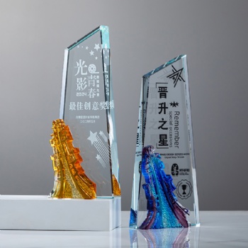 ADEL Clear Crystal Glass Sports Theme Engraved Trophy Crafts Awards Glaze Employee Honor Commendation High Quality Craft Gift
