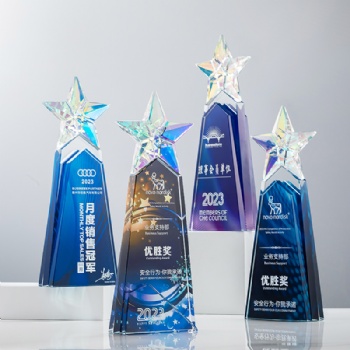 ADEL Sandblasted Engraved Star Wholesales Factory Directly Custom Sports Crystal Trophy Cup Championship Award