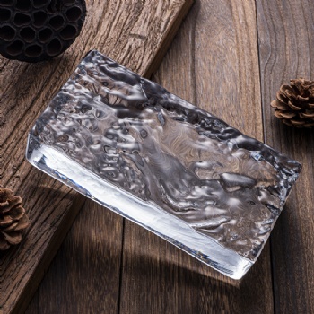Hot Melt Textured Rectangular Glass Bricks 50*100*200mm Clear Transparent Building Decoration Glass Block Other Crystal Crafts
