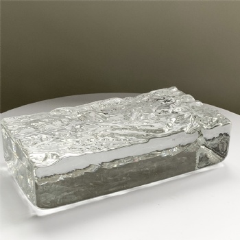 Hot Melt Textured Rectangular Glass Bricks 50*100*200mm Clear Transparent Building Decoration Glass Block Other Crystal Crafts