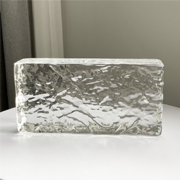 Hot Melt Textured Rectangular Glass Bricks 50*100*200mm Clear Transparent Building Decoration Glass Block Other Crystal Crafts