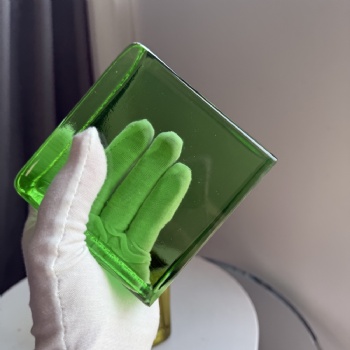 High Quality 50*100*100mm Rounded Corner Half Glass Bricks Block Green Amber Colorful Glass Original Craft Ideas for Interiors