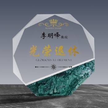ADL High Quality Crystal Crafts Hexagon Trophies Marble Stone Plaques Award Cups-Business Gifts