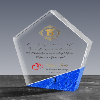ADL High Quality Crystal Crafts Hexagon Trophies Marble Stone Plaques Award Cups-Business Gifts