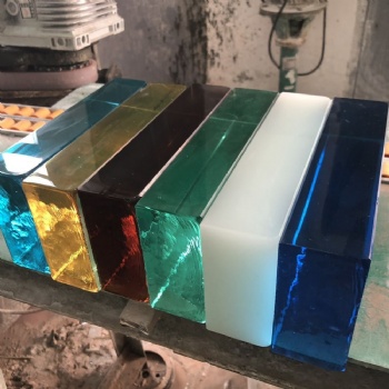 ADL Original Colorful Glass Blocks Bricks 50*100*200mm Fine Ground Solid Wall Decor for Outdoor Columns Building Crafts