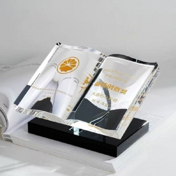ADL Book Shape Trophy Award High Quality New Design for School Events Teachers Wholesale Price From Crystal Crafts Factory