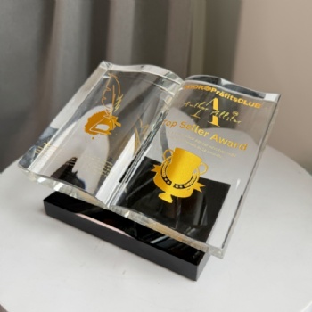 ADL Book Shape Trophy Award High Quality New Design for School Events Teachers Wholesale Price From Crystal Crafts Factory