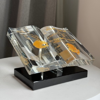 ADL Book Shape Trophy Award High Quality New Design for School Events Teachers Wholesale Price From Crystal Crafts Factory