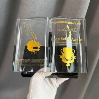 ADL Book Shape Trophy Award High Quality New Design for School Events Teachers Wholesale Price From Crystal Crafts Factory