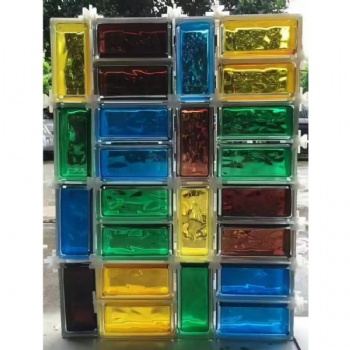 ADL Hollow Painted Green Colorful Glass Bricks Block 190*90*80mm Building Wall Decoration Modern Bedroom Bathroom Durable