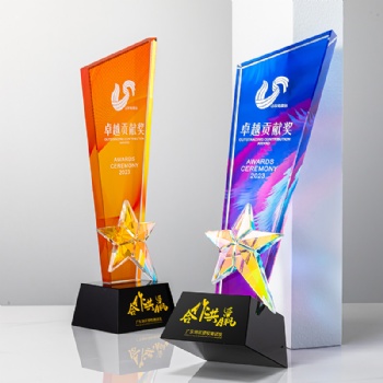 ADL Star Crystal Glass Award Trophy with Polished Engraved Logo High Quality Business Gift and Home Decor